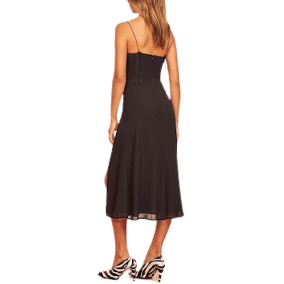 NEW Reformation Juliette Dress Black 8 - Picture 15 of 17